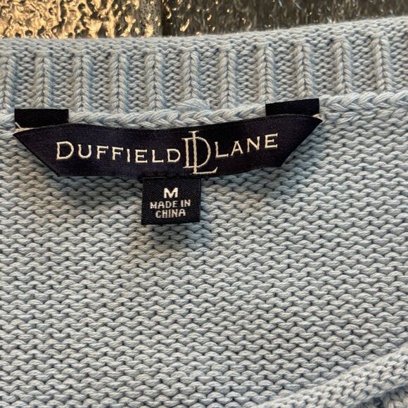 Duffield Preppy Lane Heirloom Cotton Women's Useppa Light Blue Sweater Sz M - Picture 4 of 12
